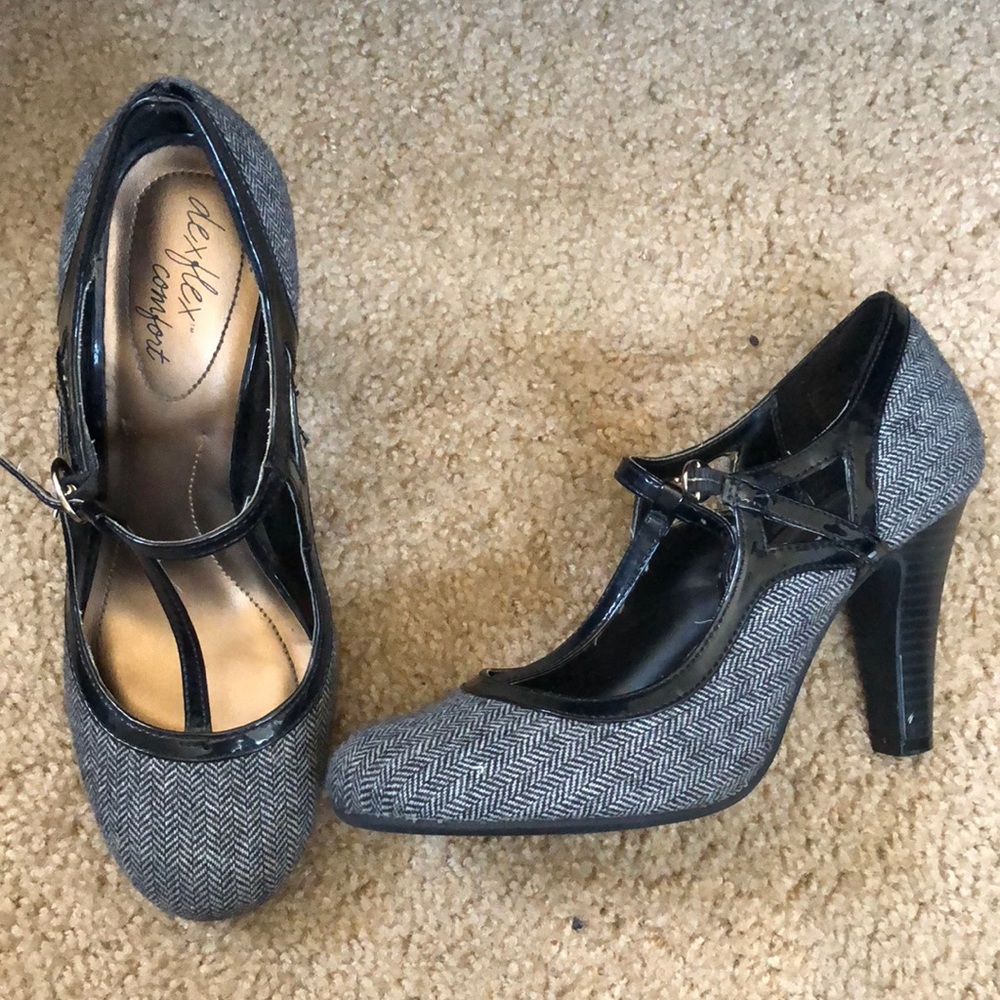 Black Strappy Chunky Heels